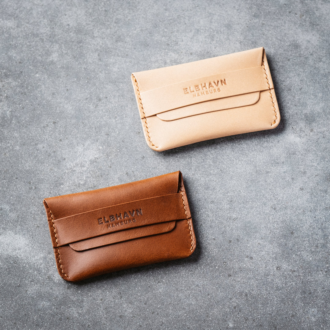 Emre Telli, Flap Wallet, Vacchetta leather, rust, 11.5 x 6.5cm