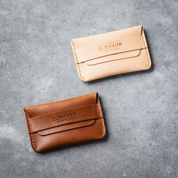 Emre Telli, Flap Wallet, Vacchetta leather, natural, 11.5cm x 6.5cm