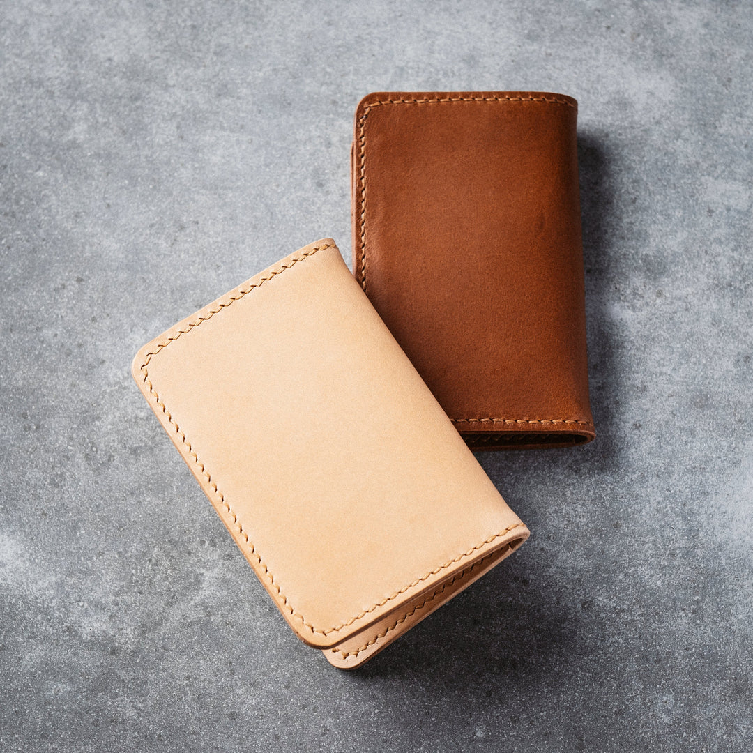 Emre Telli, Note Wallet, Vacchetta leather, rust, 8cm x 12cm