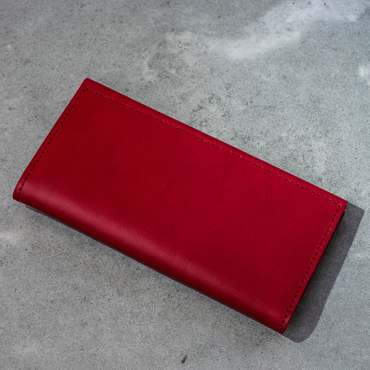 Emre Telli, Arc Wallet, Zipper, Vacchetta Leather, Red, 20cm x 11cm