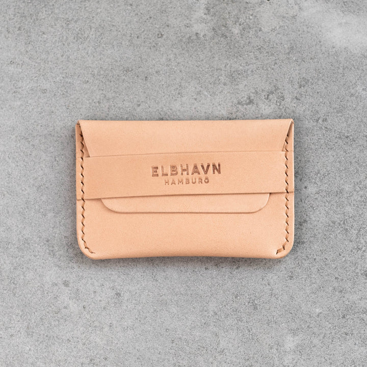Emre Telli, Flap Wallet, Vacchetta leather, natural, 11.5cm x 6.5cm