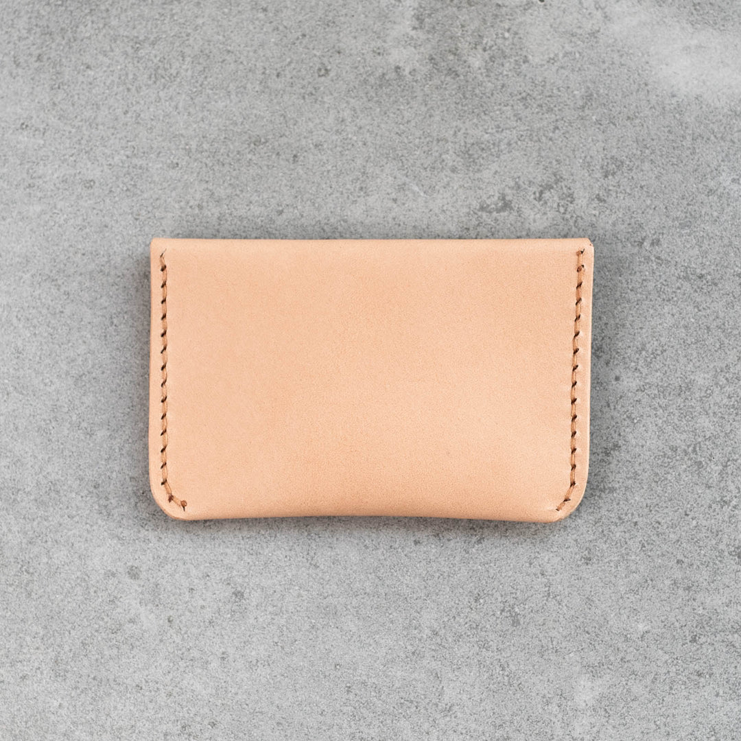 Emre Telli, Flap Wallet, Vacchetta leather, natural, 11.5cm x 6.5cm