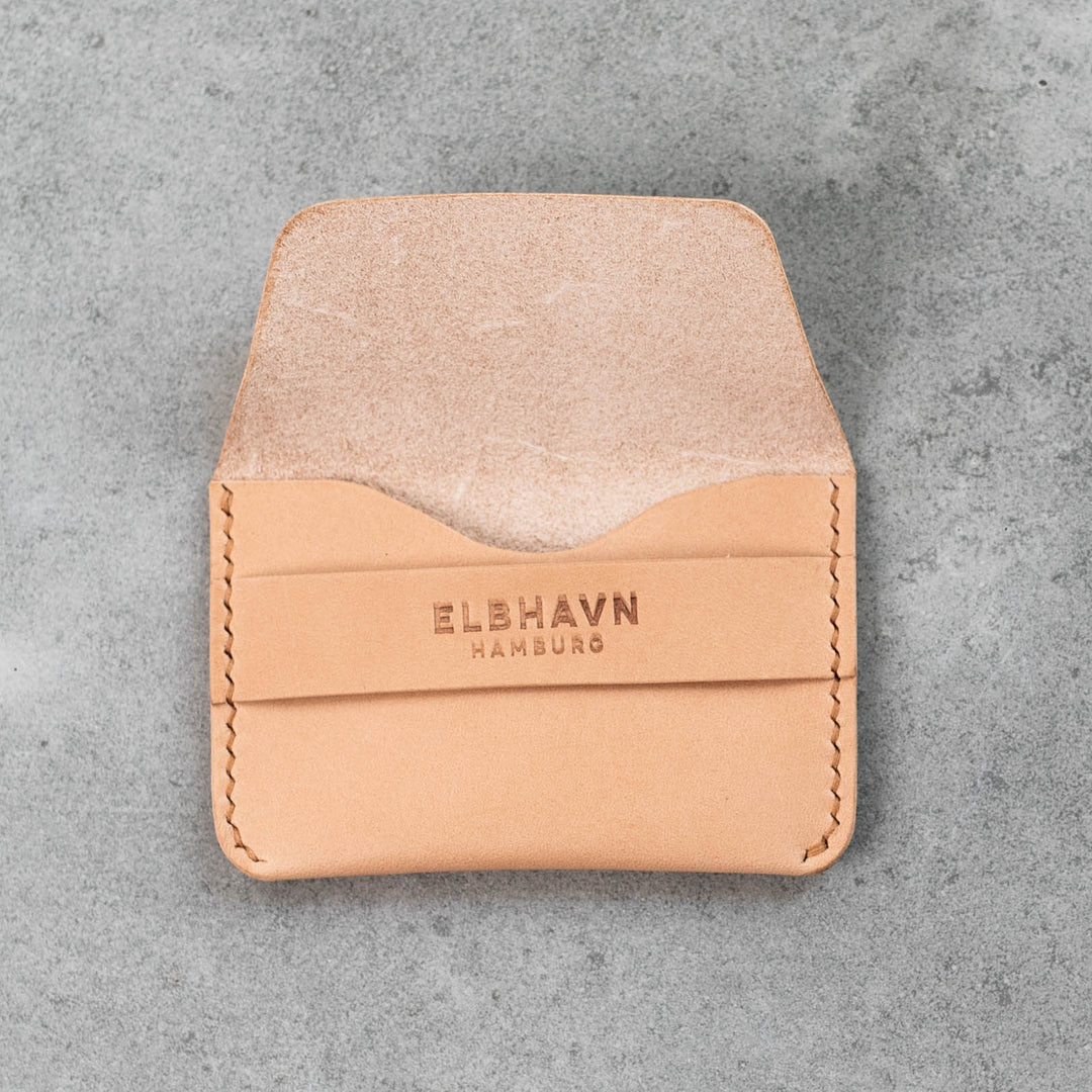Emre Telli, Flap Wallet, Vacchetta leather, natural, 11.5cm x 6.5cm