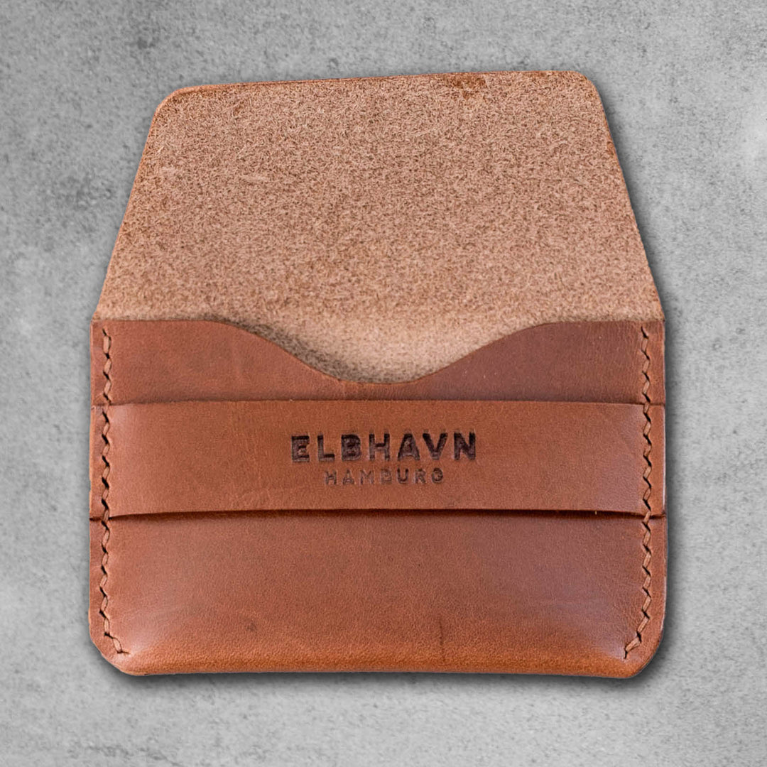 Emre Telli, Flap Wallet, Vacchetta leather, gold-colored, 11,5cm x 6,5cm