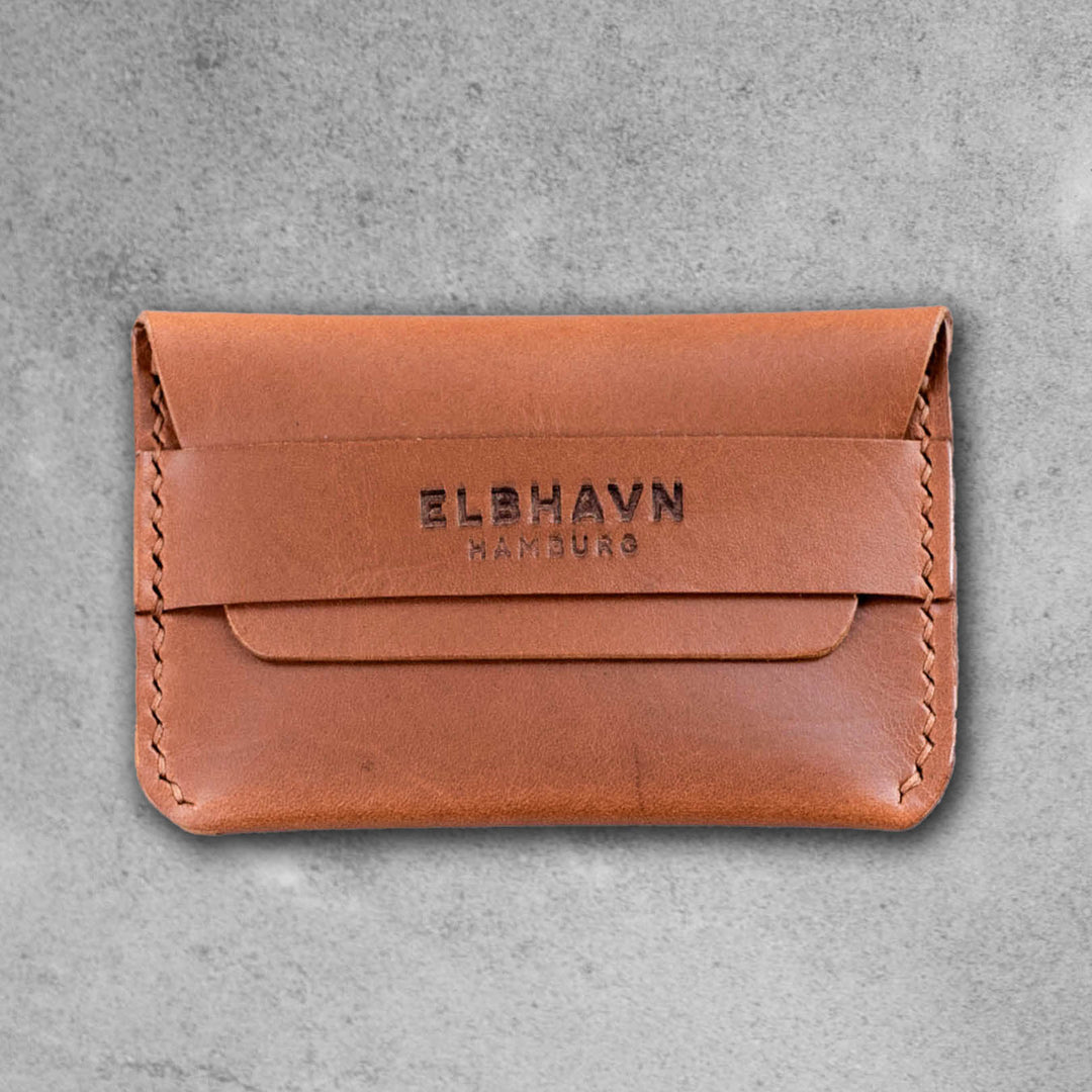 Emre Telli, Flap Wallet, Vacchetta leather, gold-colored, 11,5cm x 6,5cm