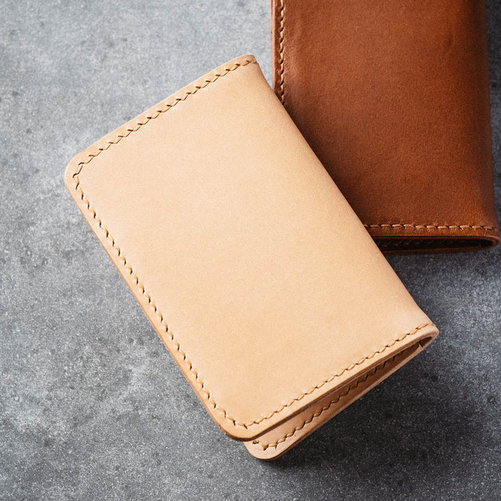 Emre Telli, Note Wallet, Vacchetta leather, natural, 8cm x 12cm