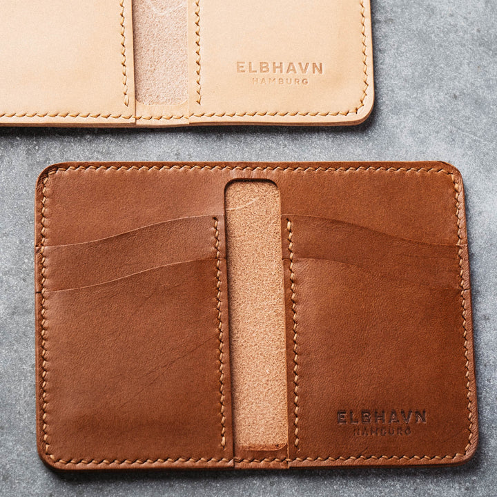Emre Telli, Note Wallet, Vacchetta leather, rust, 8cm x 12cm