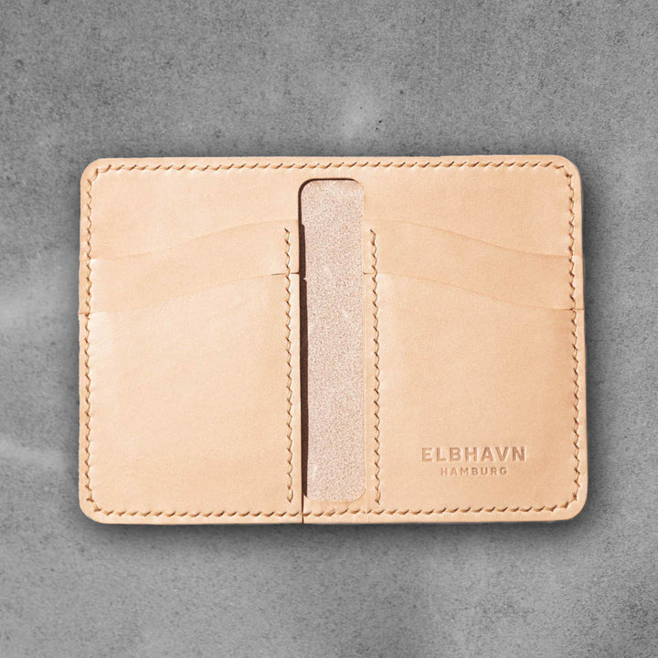 Emre Telli, Note Wallet, Vacchetta leather, natural, 8cm x 12cm