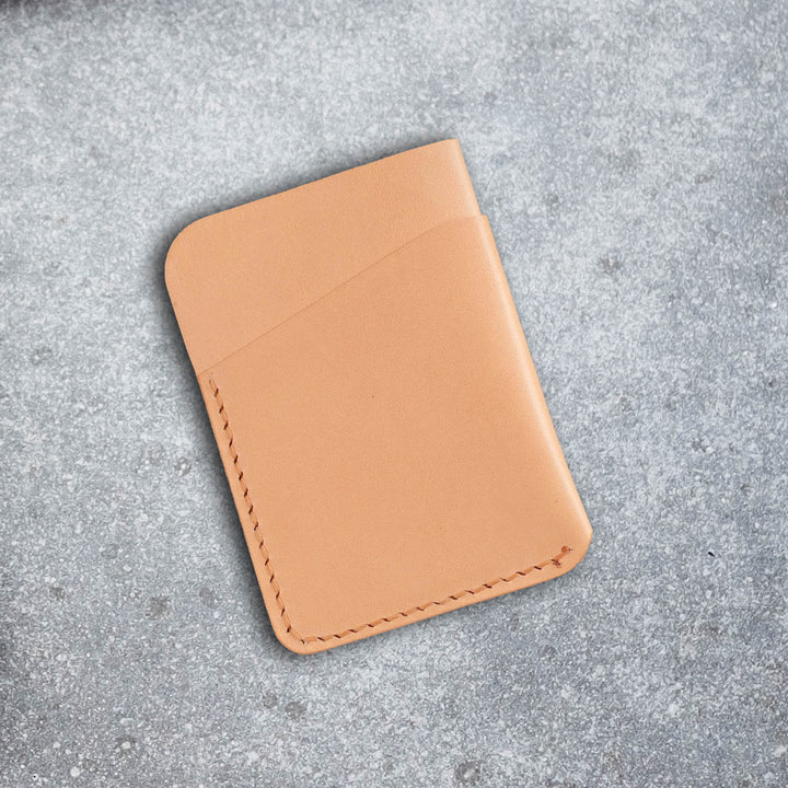 Emre Telli, Pocket Folio, Vacchetta leather, natural, 8cm x 12cm