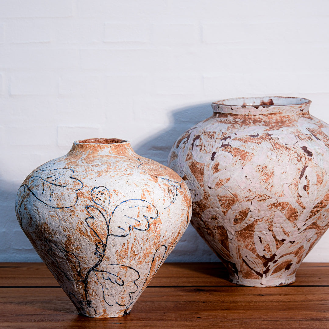 Lotte Buur, mittelgroße Vase, Steinzeug | weiß (LB03)