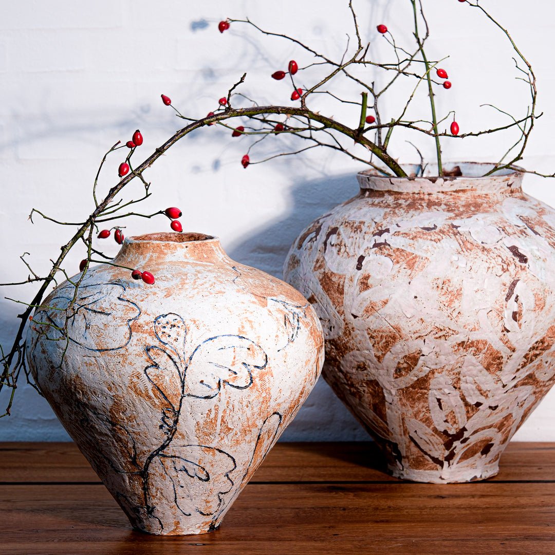 Lotte Buur, große Vase, Steinzeug | weiß (LB02)