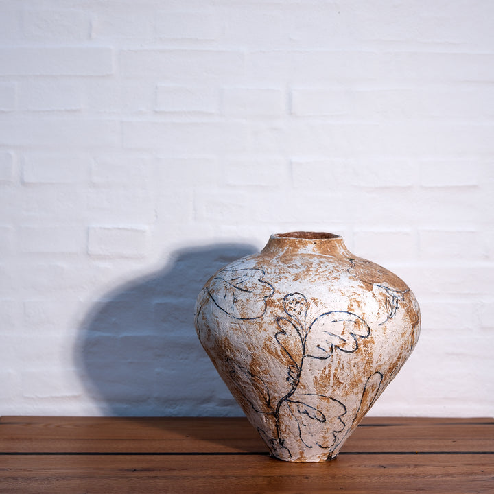 Lotte Buur, mittelgroße Vase, Steinzeug | weiß (LB03)