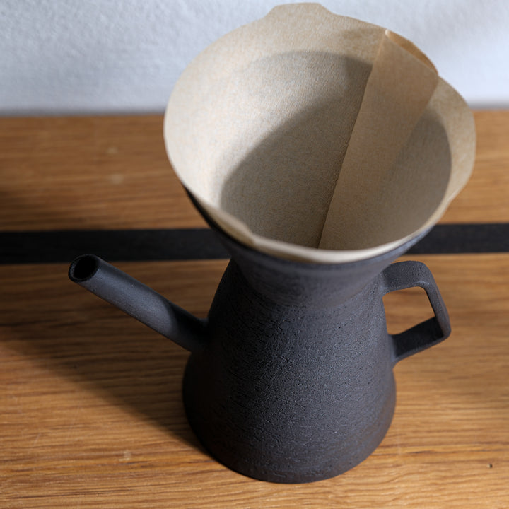 Saeam Kwon, Keramik, Kaffeekanne inkl. Filter, 200ml | matt schwarz (SK20)