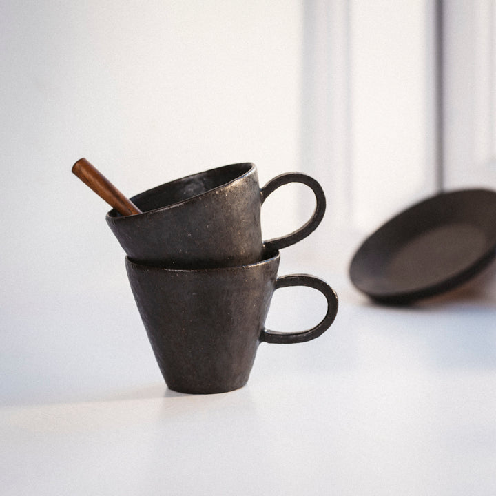 Wakahiko Ishikawa, Espressotasse, jap. Keramik, schwarz