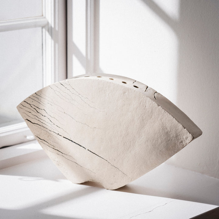 Gundula Sommerer, Plattenvase Keramik | weiss (RW116)