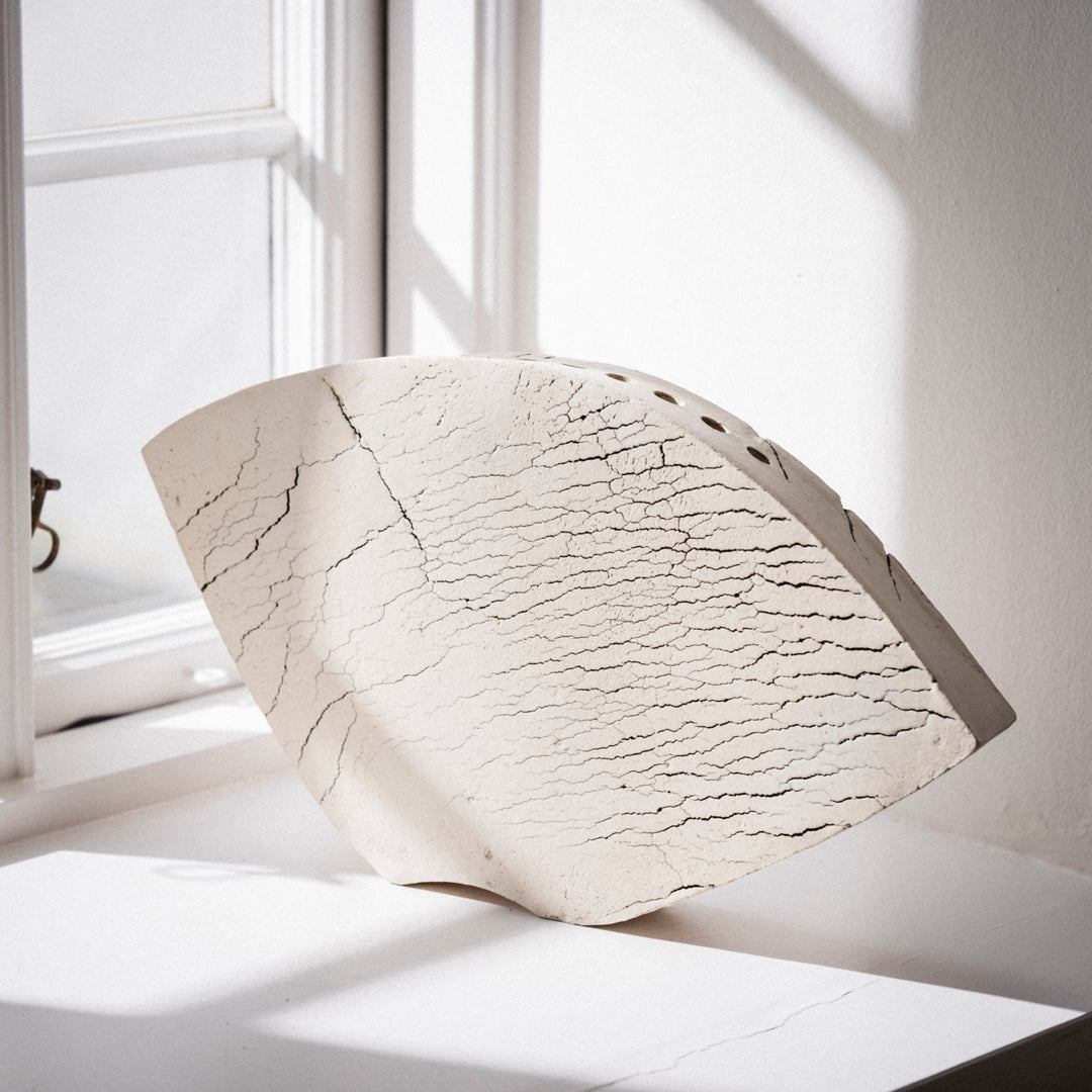 Gundula Sommerer, Plattenvase Keramik | weiss (RW118)