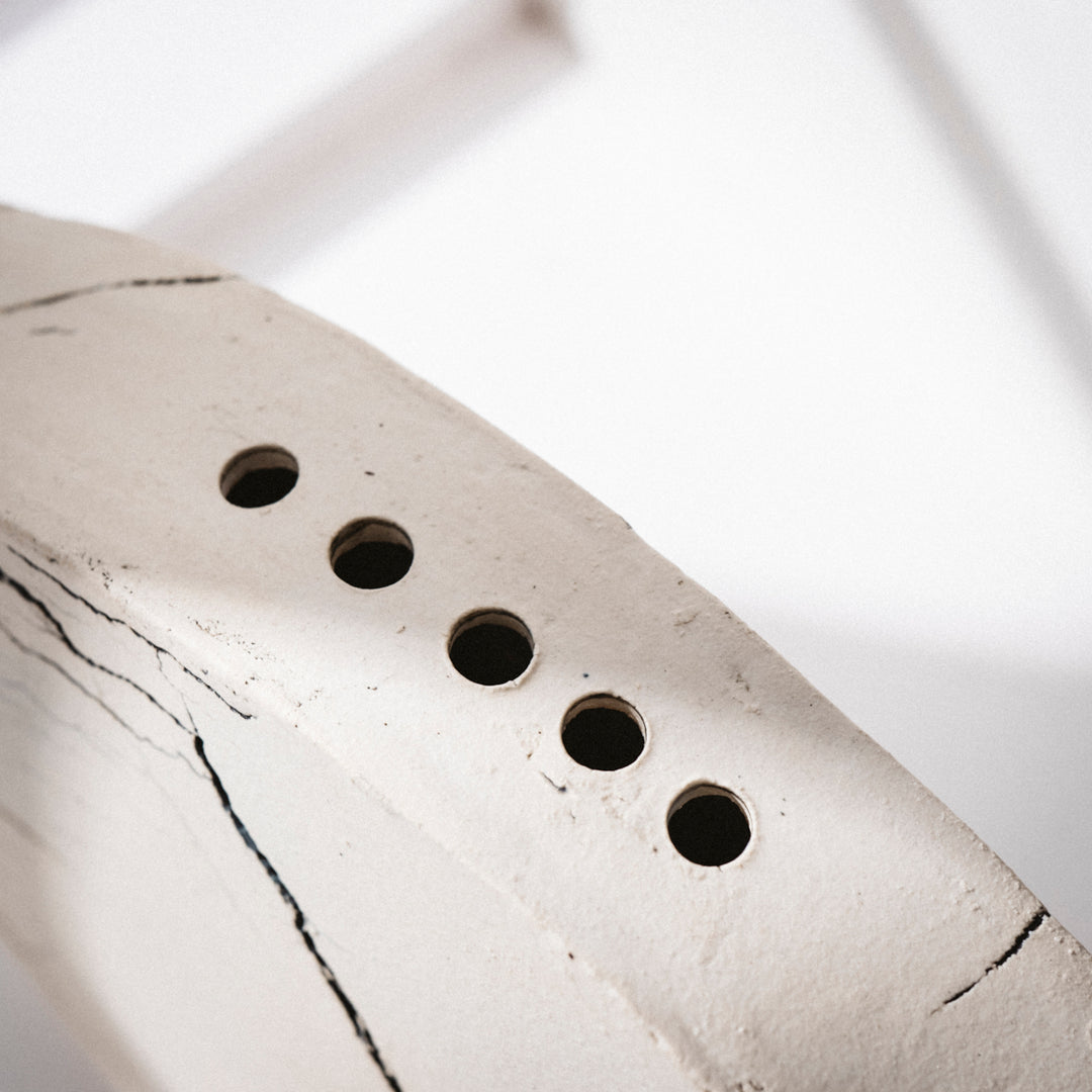 Gundula Sommerer, Plattenvase Keramik | weiss (RW119)