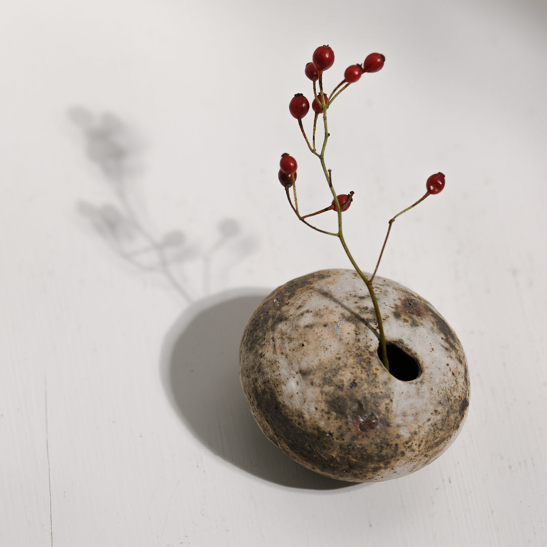 Tomoko Iwata,  Vase, Kieselform | japanische Keramik (TI30)