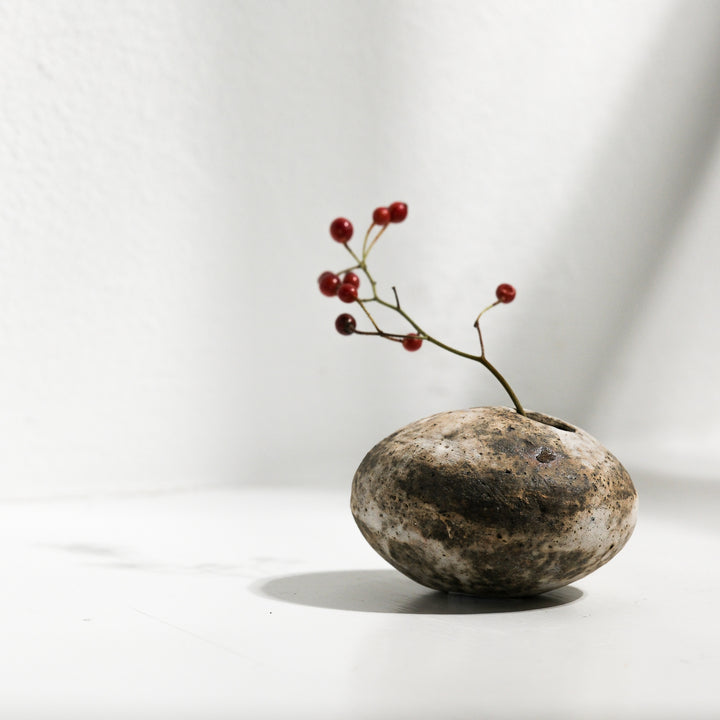 Tomoko Iwata,  Vase, Kieselform | japanische Keramik (TI30)
