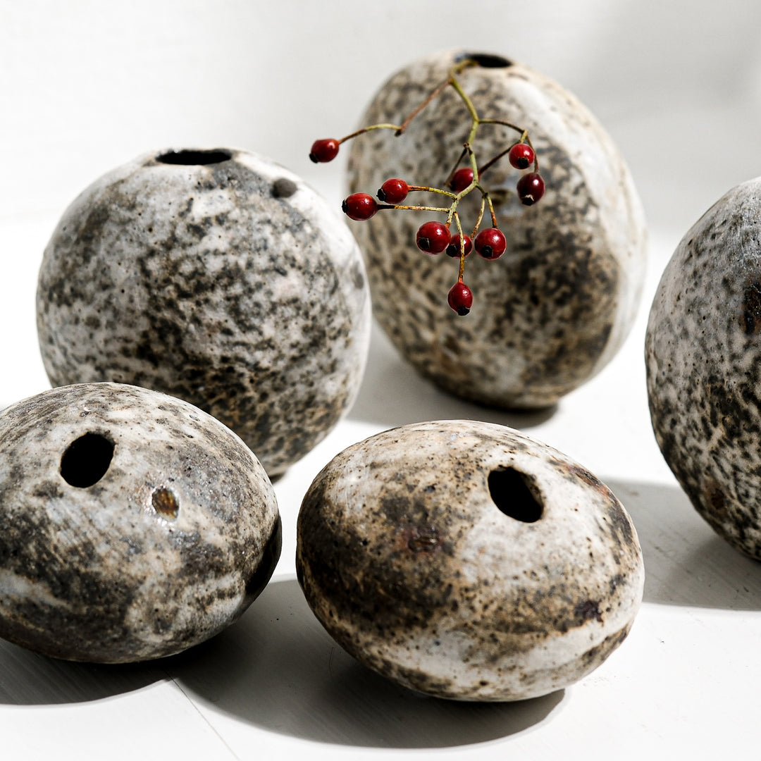 Tomoko Iwata,  Vase, Kieselform | japanische Keramik (TI29)