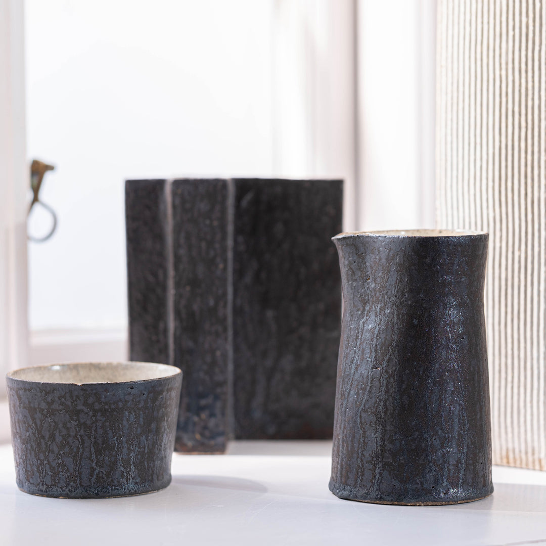 Christine Wagner, Schale, Becher Steinzeug, schwarz weiß Mood Vase Krug | haptik.de