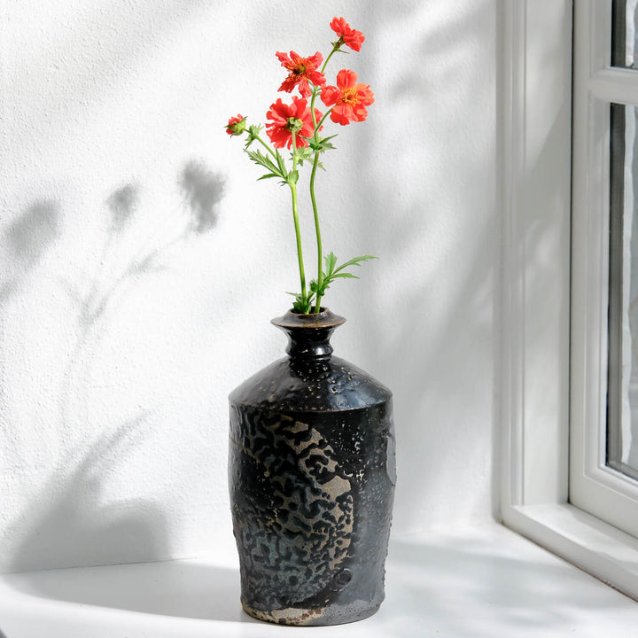 Douglas Black, Vase, japanische Keramik aus Mashiko | schwarz (DB01)