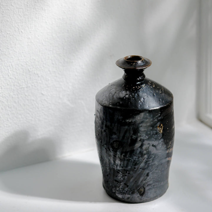 Douglas Black, Vase, japanische Keramik aus Mashiko | schwarz (DB01)