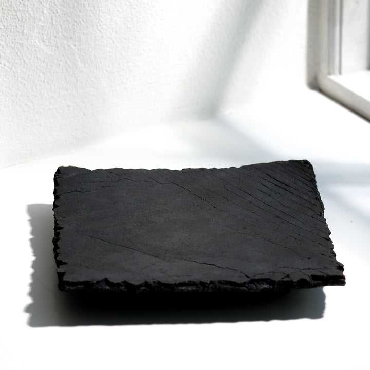 Gundula Sommerer, Raku Schale, quadratisch | schwarz (GS156)