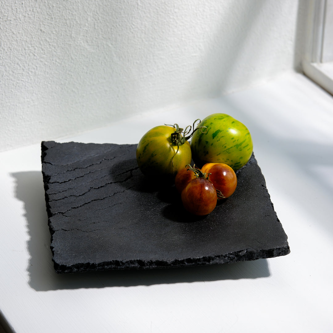 Gundula Sommerer, Raku Schale, quadratisch | schwarz (GS157)