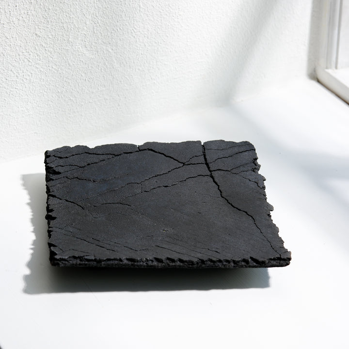Gundula Sommerer, Raku Schale, quadratisch | schwarz (GS158)