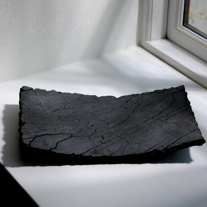 Gundula Sommerer, Raku Schale, rechteckig | schwarz  (GS122)