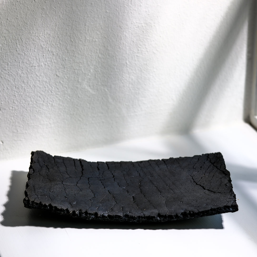 Gundula Sommerer, Raku Schale, rechteckig | schwarz (GS153)