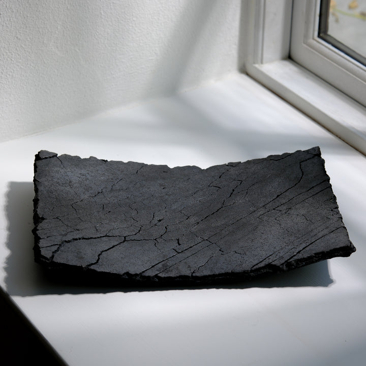 Gundula Sommerer, Raku Schale, rechteckig | schwarz  (GS122)