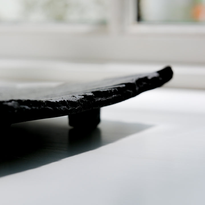 Gundula Sommerer, Raku Schale, rechteckig | schwarz  (GS122)