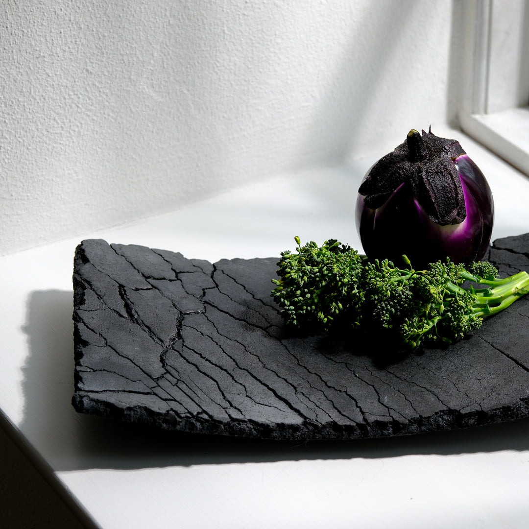 Gundula Sommerer, Raku Schale, rechteckig | schwarz (GS124)