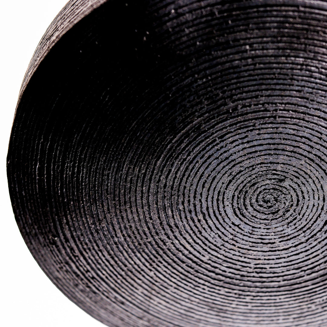 Gundula Sommerer, Raku Vase, rund, Ø 37 cm | schwarz (GS168)