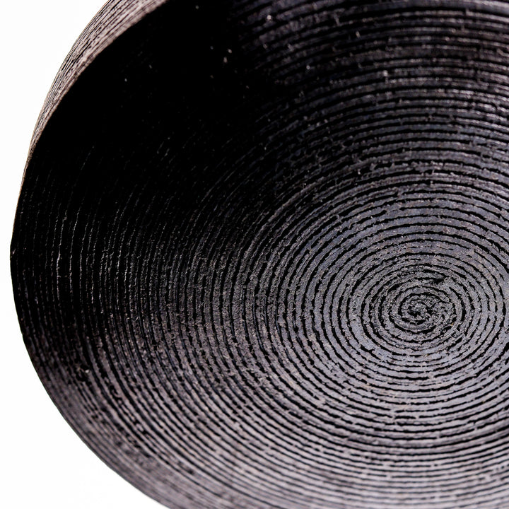 Gundula Sommerer, Raku Vase, rund, Ø 37 cm | schwarz (GS168)