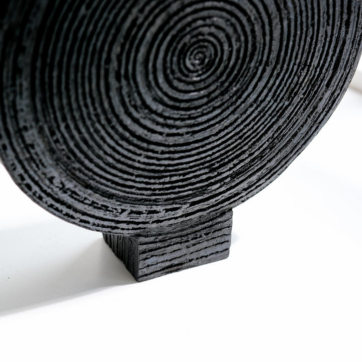 Gundula Sommerer, Raku Vase, rund, Ø 26cm | schwarz (GS164)