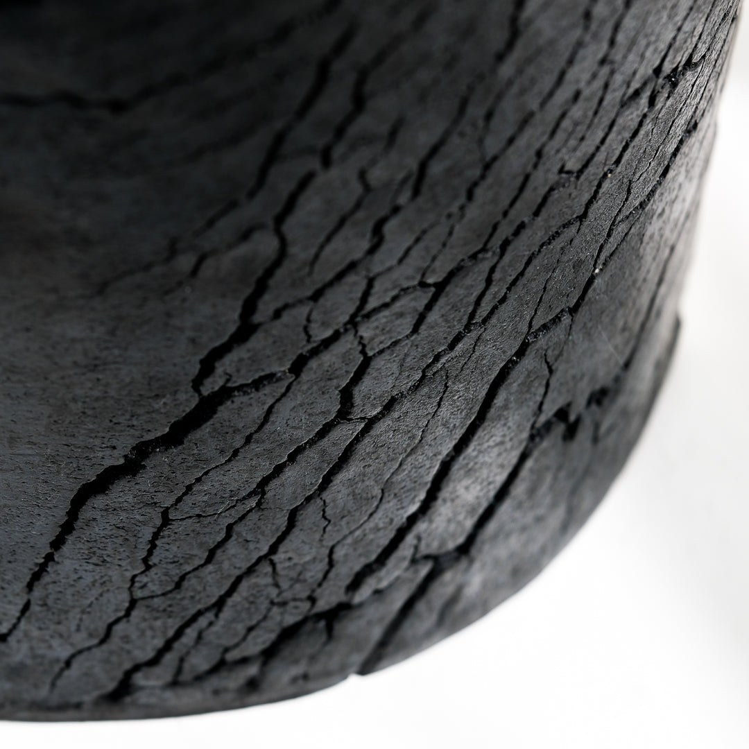 Gundula Sommerer, Raku Vase, oval | schwarz (GS190)