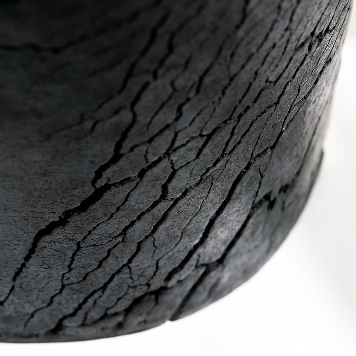 Gundula Sommerer, Raku Vase, oval | schwarz (GS190)