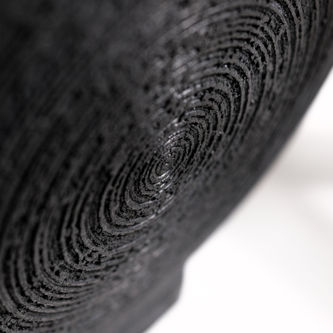 Gundula Sommerer, Raku Vase, rund, Ø 37 cm | schwarz (GS201)