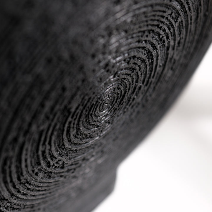 Gundula Sommerer, Raku Vase, rund, Ø 37 cm | schwarz (GS201)