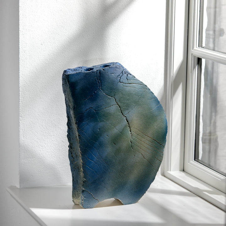 Gundula Sommerer, vase | stoneware, blue, (GS197)