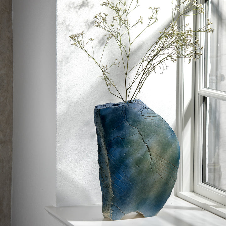 Gundula Sommerer, vase | stoneware, blue, (GS197)