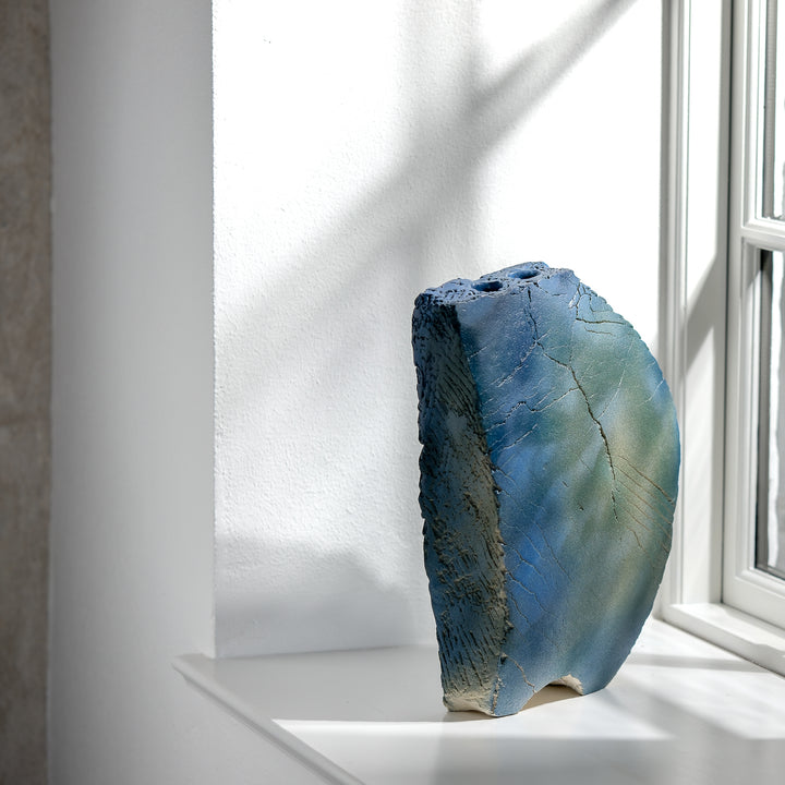 Gundula Sommerer, vase | stoneware, blue, (GS197)