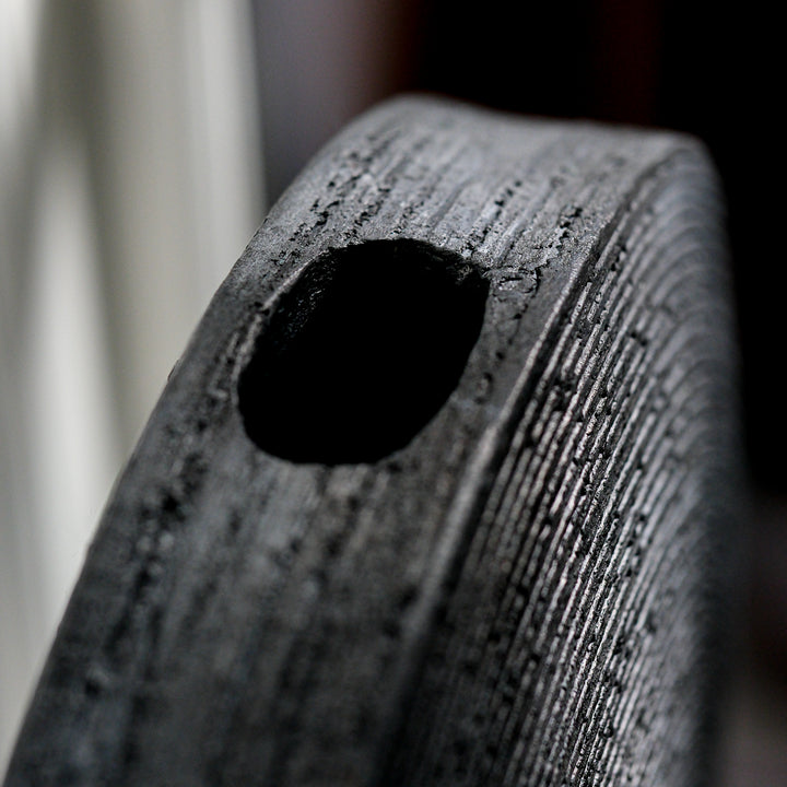 Gundula Sommerer, Raku vase, round, Ø 37 cm | black (GS203)