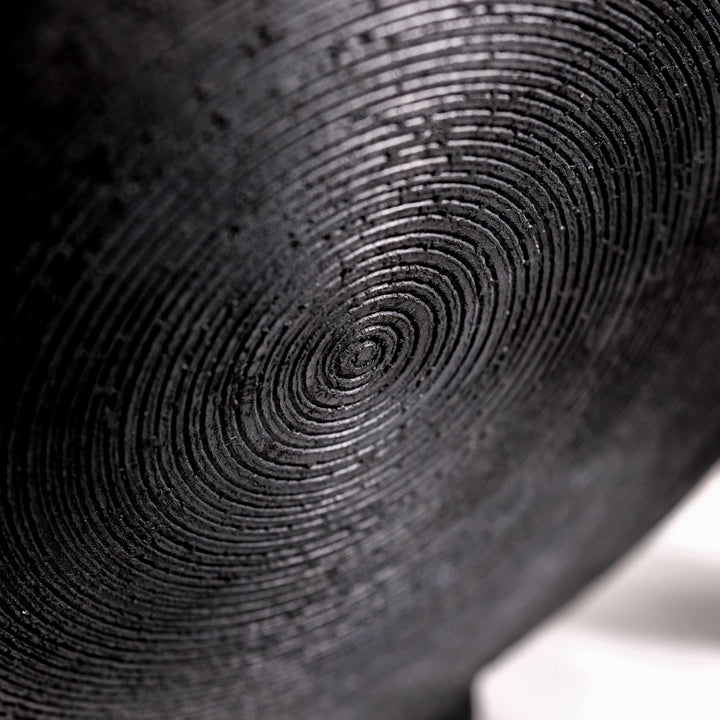 Gundula Sommerer, Raku vase, round, Ø 37 cm | black (GS203)