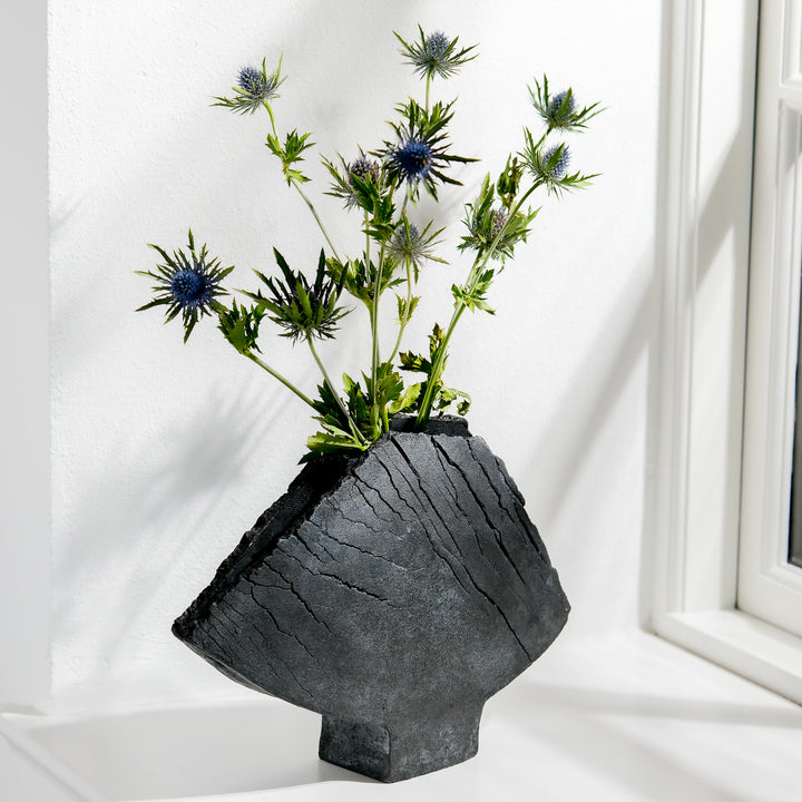 Gundula Sommerer, Flügelvase, Raku | schwarz (GS195)