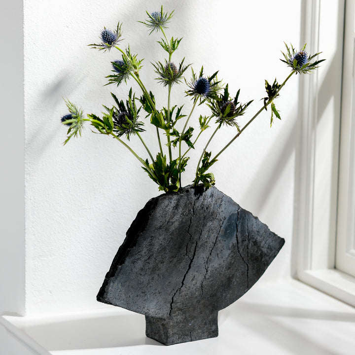 Gundula Sommerer, Flügelvase, Raku | schwarz (GS195)