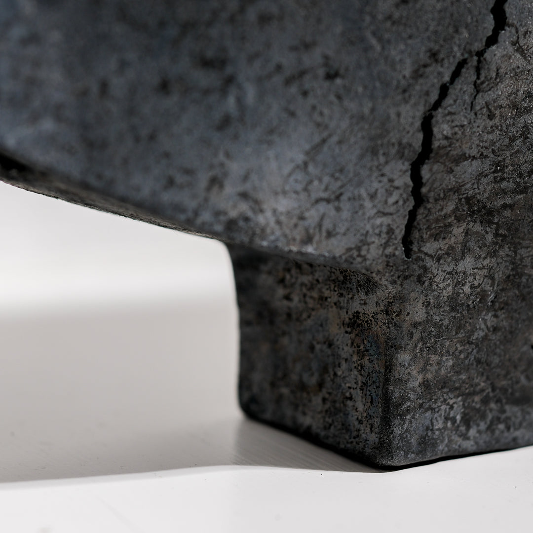 Gundula Sommerer, Flügelvase, Raku | schwarz (GS195)